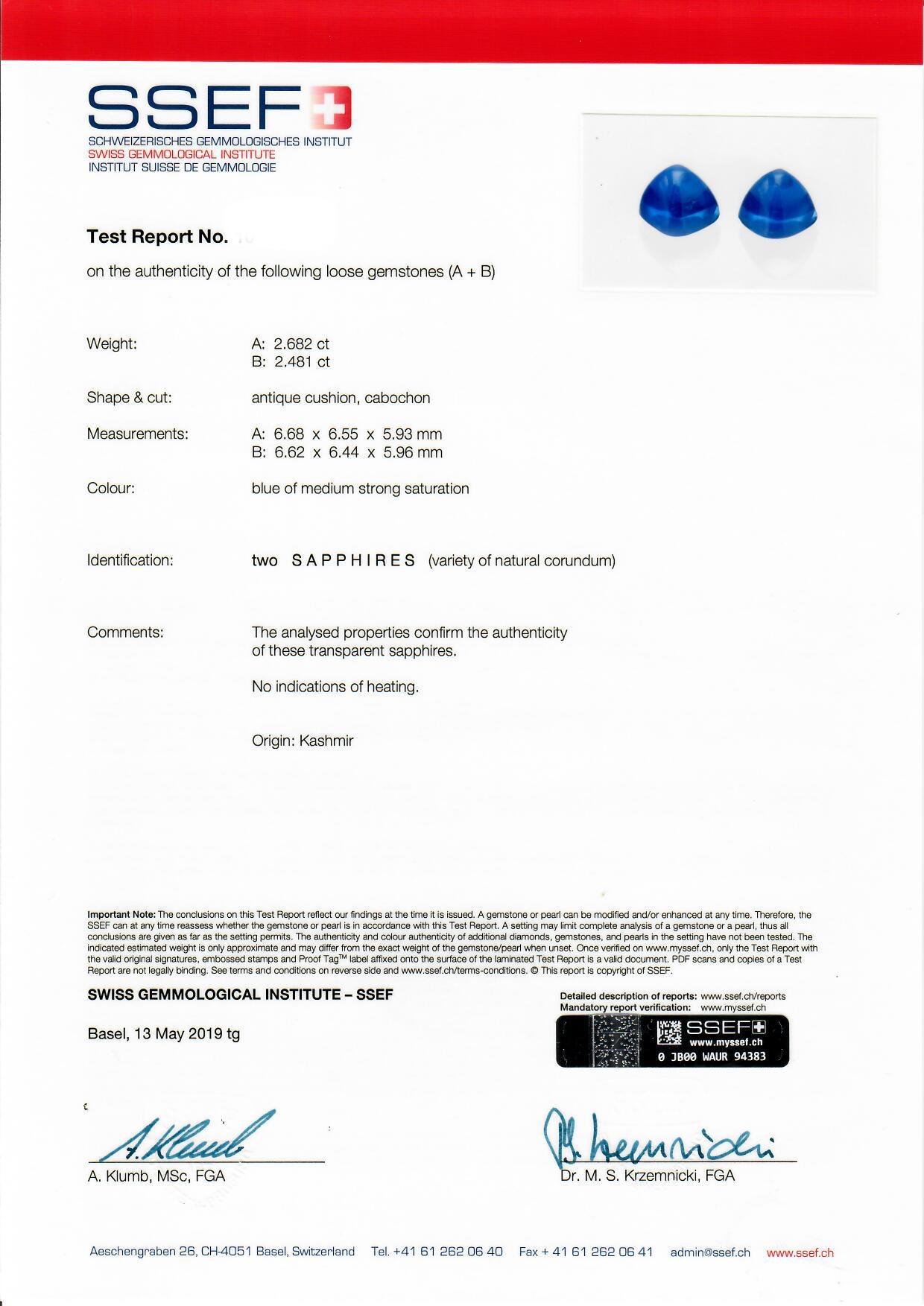 Certified Kashmir Sapphire No Heat Diamond Cluster Earrings, Cornflower Blue 12