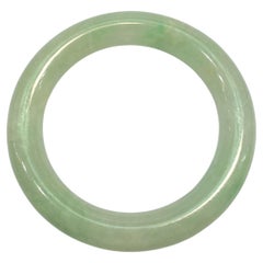 Certified Light Green Powdery 粉 Genuine Burmese Jadeite Classic Round Bangle