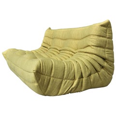 Retro CERTIFIED Ligne Roset TOGO 3-Seat in Durable Chartreuse Fabric, DIAMOND QUALITY