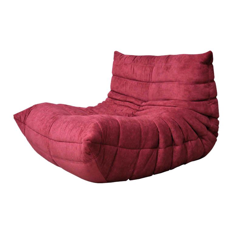 CERTIFIED Ligne Roset TOGO Lounge in Our Stain Free Plum Fabric, DIAMOND QUALITY For Sale