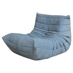 Retro CERTIFIED Ligne Roset TOGO Lounge in Our Stain Free Sky Fabric, DIAMOND QUALITY