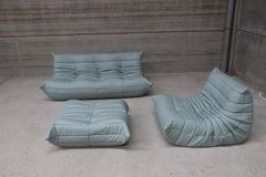 CERTIFIED Ligne Roset TOGO Loveseat in Durable "Celadon" Fabric, DIAMOND QUALITY