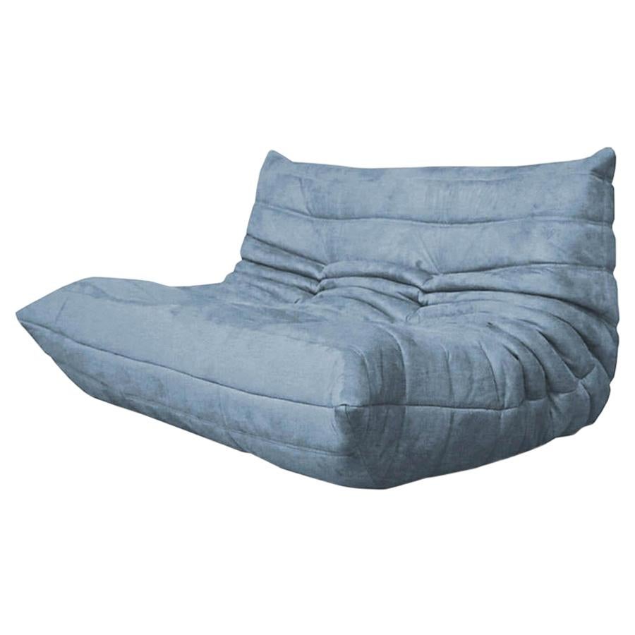 CERTIFIED Ligne Roset TOGO Loveseat in Durable "Sky" Fabric, DIAMOND QUALITY For Sale