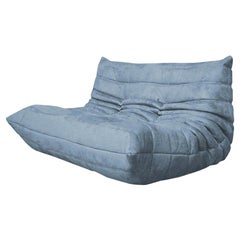 Used CERTIFIED Ligne Roset TOGO Loveseat in Durable "Sky" Fabric, DIAMOND QUALITY