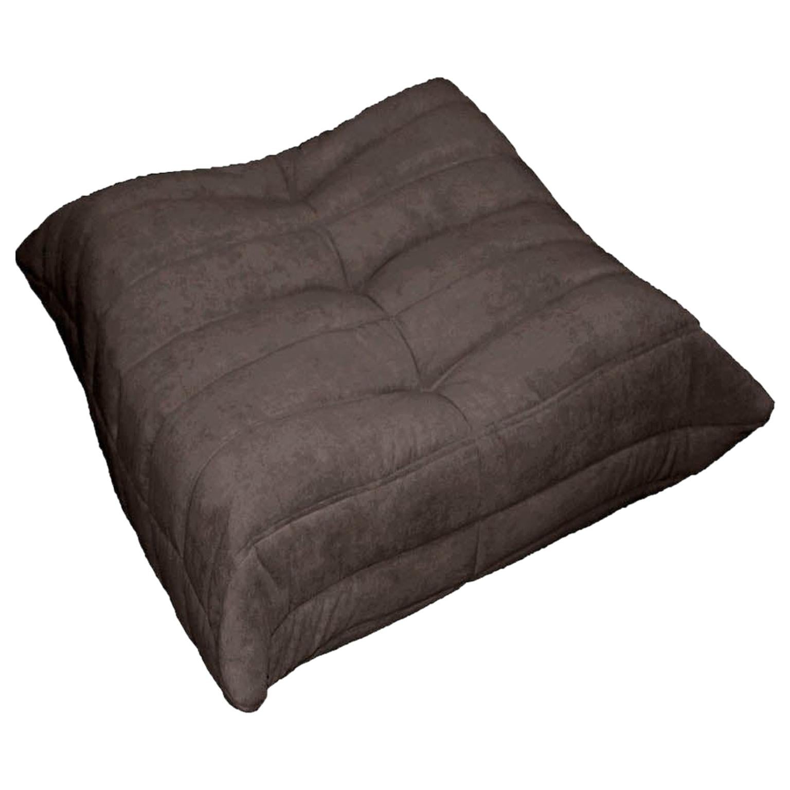 CERTIFIED Ligne Roset TOGO Pouf in Stain Free "Walnut" Fabric, DIAMOND QUALITY For Sale