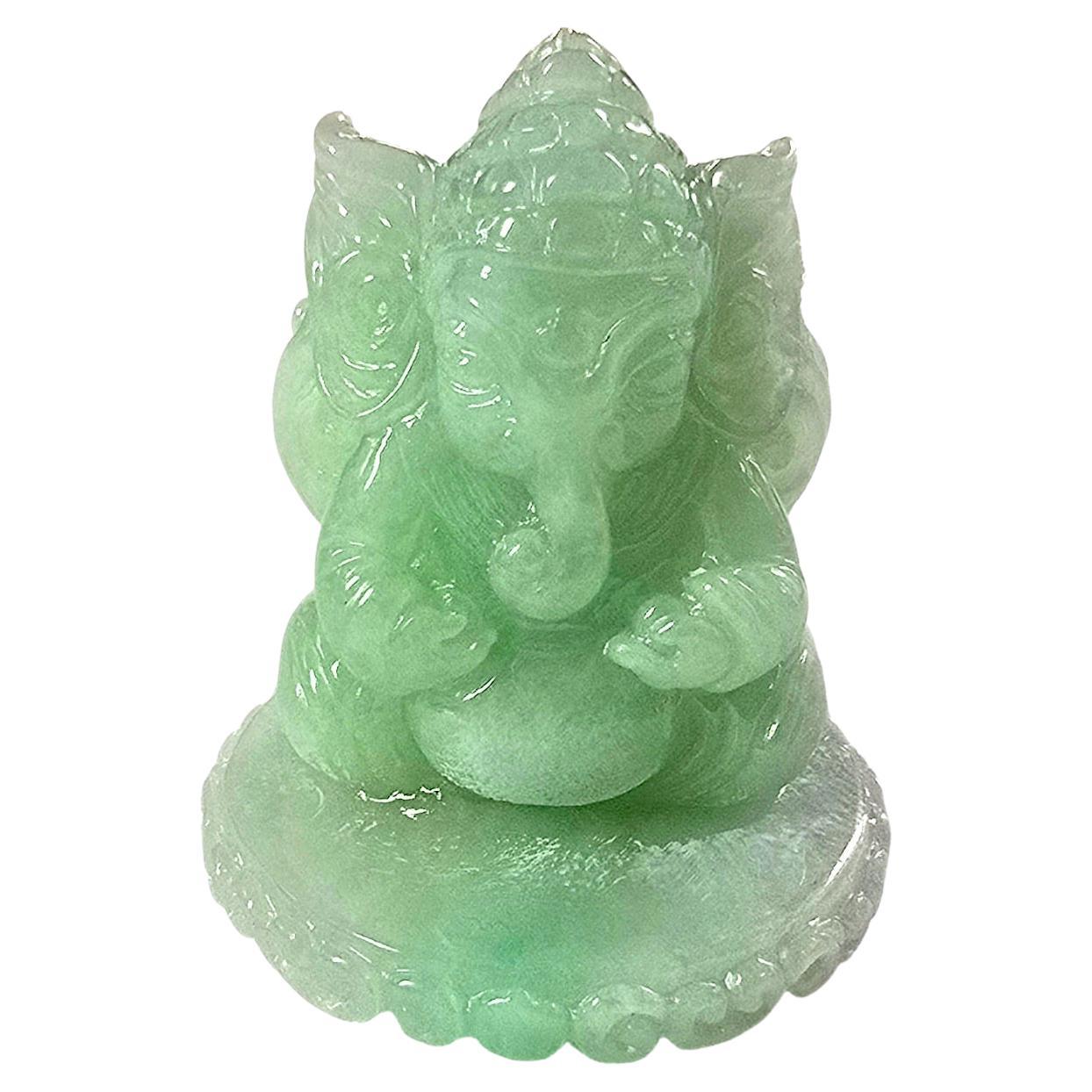 Lord Ganesha Imperial Burmese A-Jade Jadeite Figurine Ornament Statue Showpiece - Hindu Deity Ganpati Bappa

A Hindu Deity of new beginnings, our 'Authoritative Lord Ganesha' is created from handpicking the rarest Burmese A-Jadeite Jade, with the