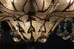 Certified Maison Bagues Chandelier, 26 Lights Brass & Crystal #20104