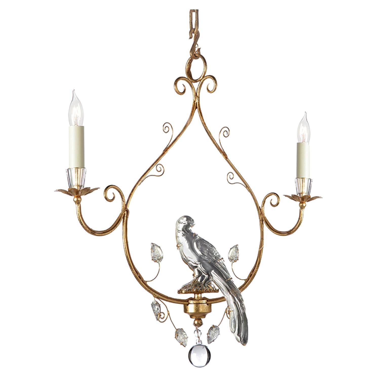 Certified Maison Bagues  Chandelier, 2 Lights Iron & Crystal #18108