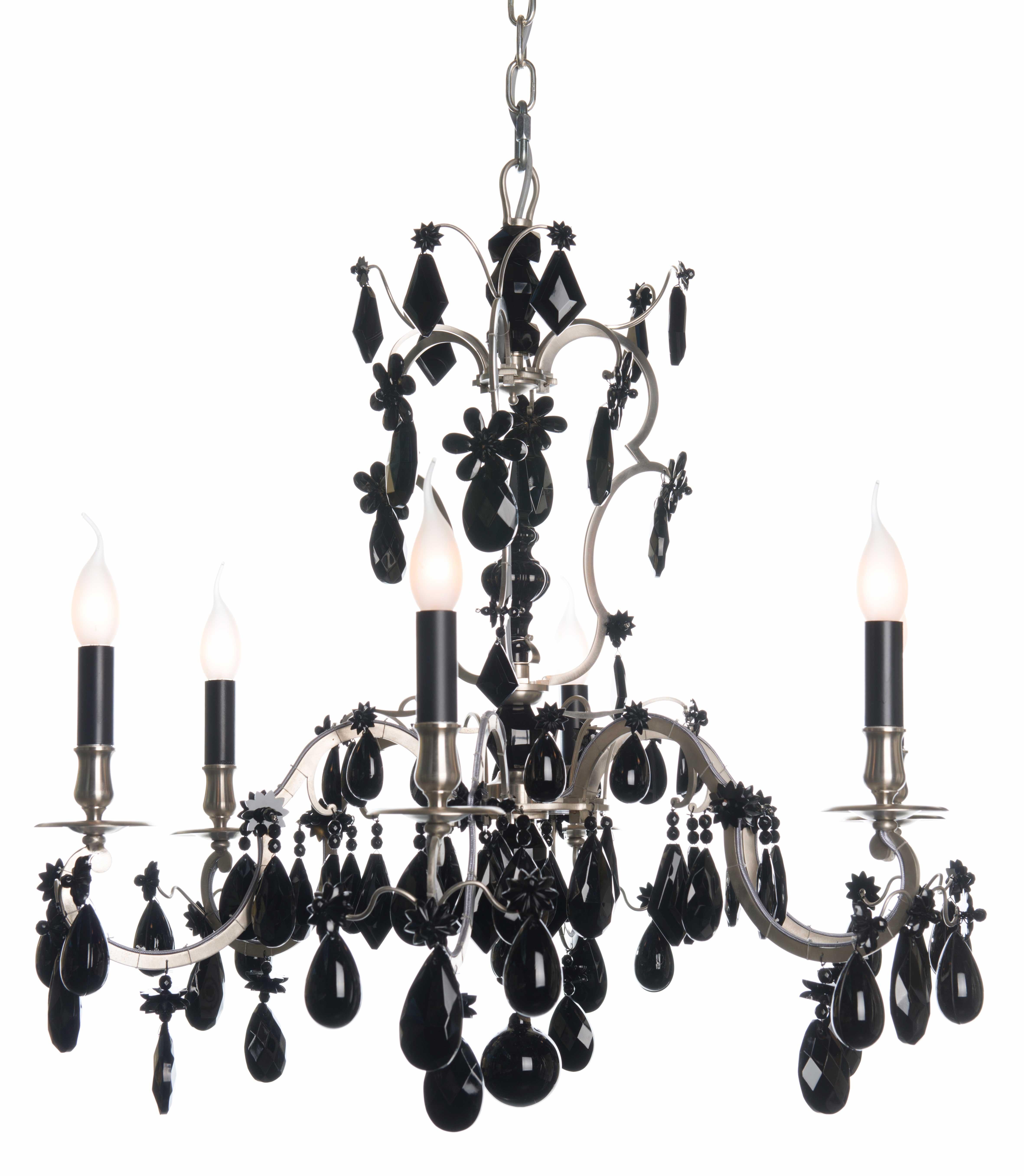 LU-BR-14710-06 Maison Baguès chandelier, 6 lights.
Various finish possible: polished brass, satin brass, polished nickel, satin nickel, dark patina, black patina (shown on picture here), oil rubbed bronze, gold, 24k nitrate gold.
Bronze and