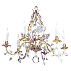 Certified Maison Bagues Chandelier, 6 Lights Iron & Crystal #00156