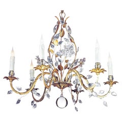 Lustre certifié de Maison Bagues, 6 Lights Iron & Crystal #00158