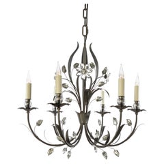 Certified Maison Bagues Chandelier, 6 Lights Iron & Crystal #00166