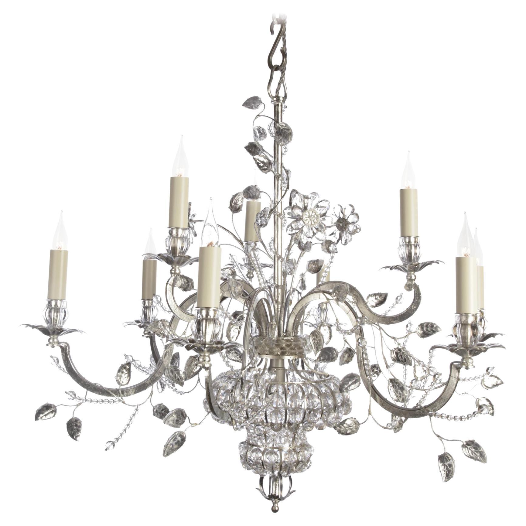 Certified Maison Bagues Chandelier, 9 Lights Iron & Crystal #12493