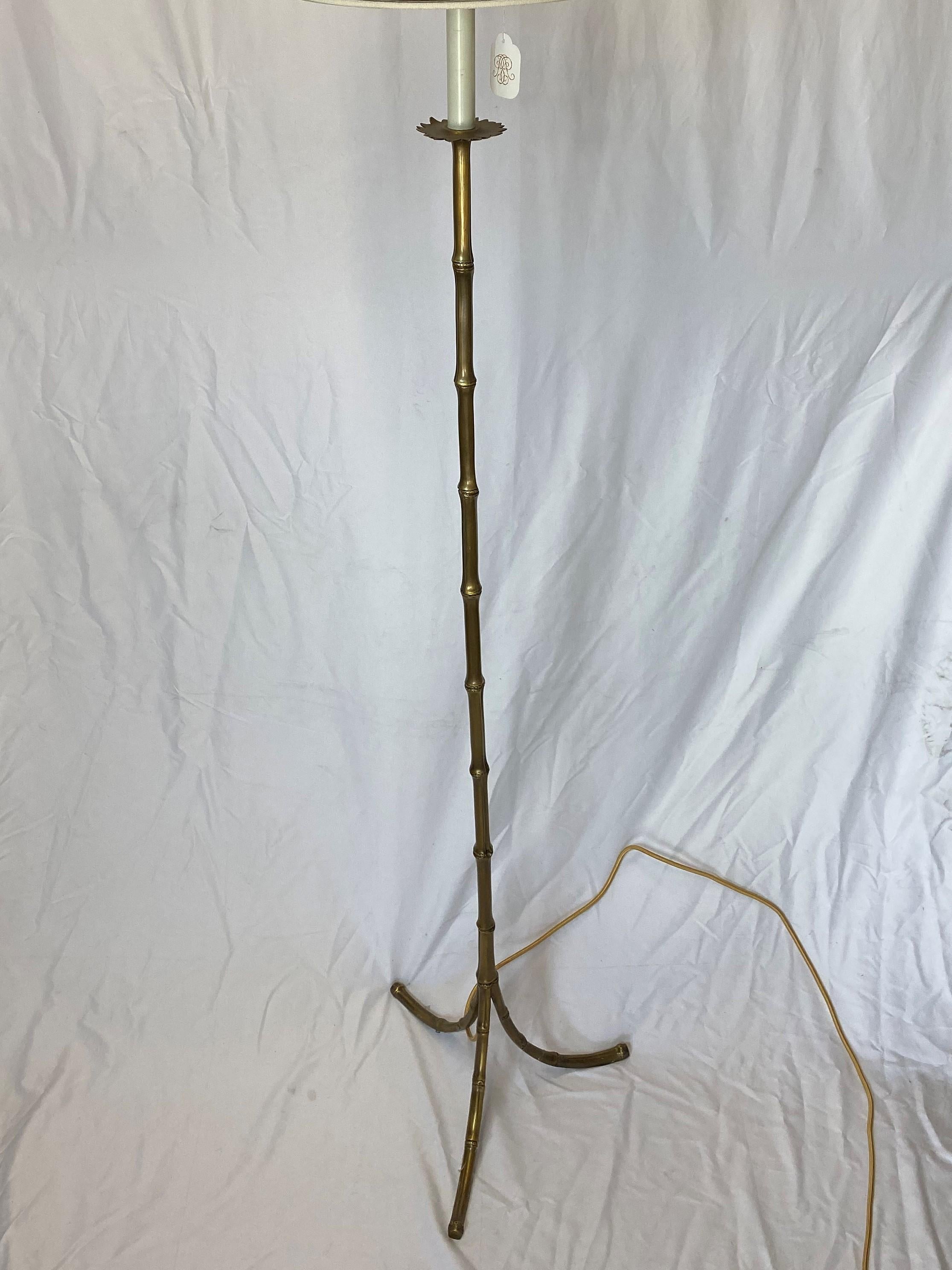 Certified Maison Bagues Floor Lamp- Bamboo Design-Made in France In New Condition For Sale In Paris, FR