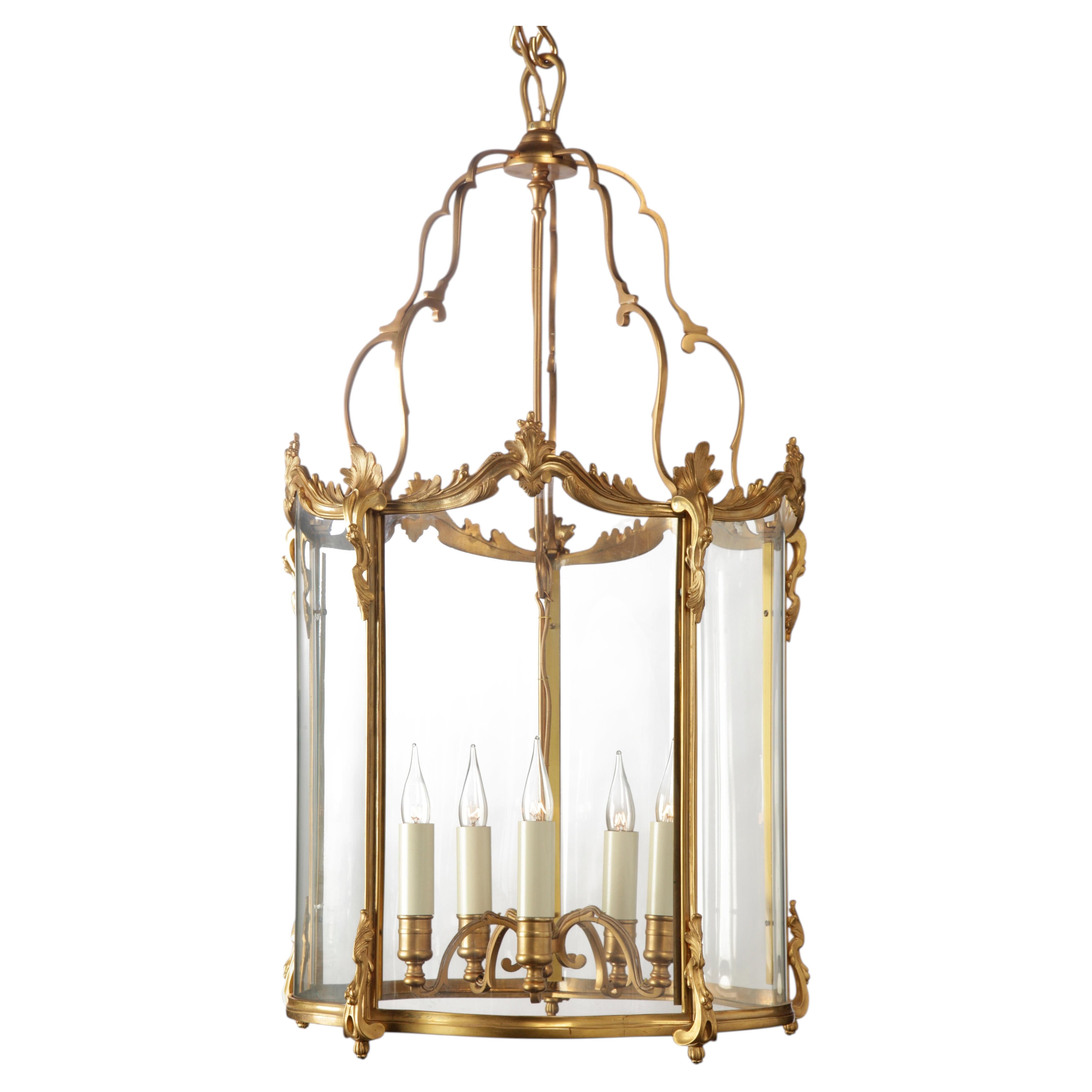 Certified Maison Bagues Lantern, 5 Lights Iron #08534 For Sale