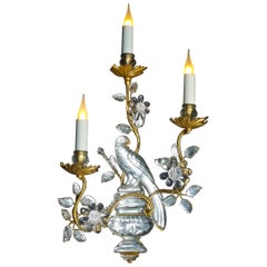 Certified Maison Baguès Paris Crystal Bird Sconces