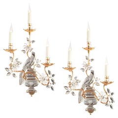 Apliques de cristal de pájaro Maison Baguès Paris certificados