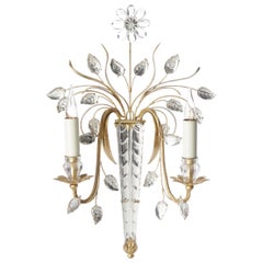 Certified Maison Bagues Sconce, Iron and Crystal 2 Lights #00160