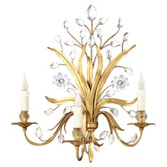 Certified Maison Bagues Sconce, Iron and Crystal 2 Lights #00176