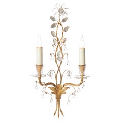 Certified Maison Bagues Sconce, Iron and Crystal 2 Lights #10302