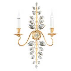 Certified Maison Bagues Sconce, Iron and Crystal 2 Lights #11169