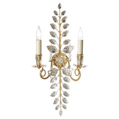 Certified Maison Bagues Sconce, Iron and Crystal 2 Lights #11170