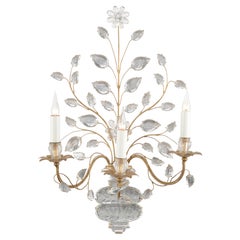 Certified Maison Bagues Sconce, Iron and Crystal 3 Lights #00020
