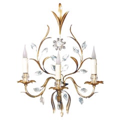 Certified Maison Bagues Sconce, Iron and Crystal 3 Lights #00171