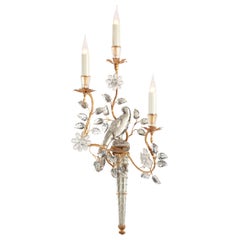 Zertifizierte Maison Bagues  Wandleuchte, Eisen und Kristall, 3 Lichter #10393