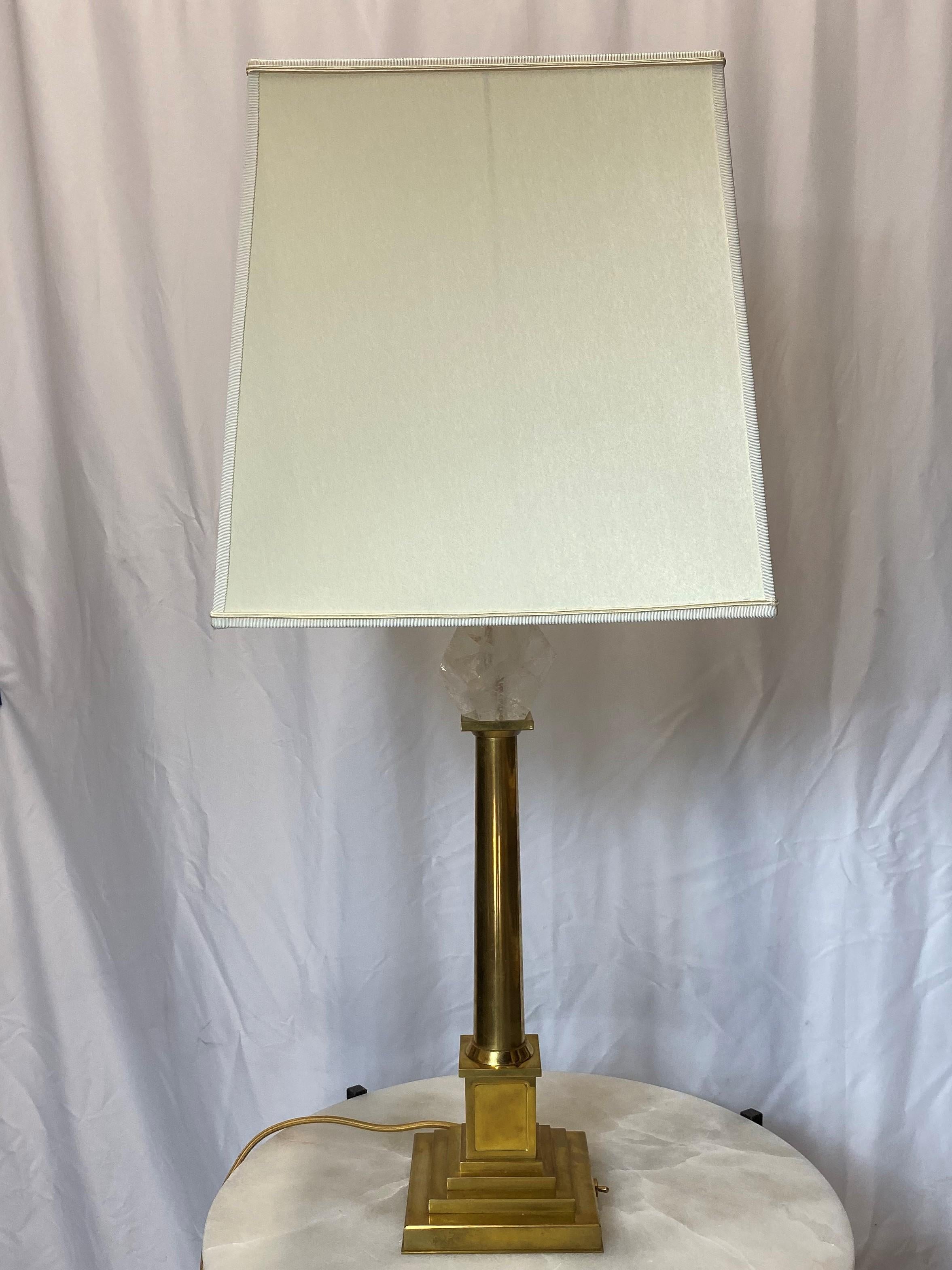 French Certified Maison Bagues Table Lamp Crystal and Brass For Sale