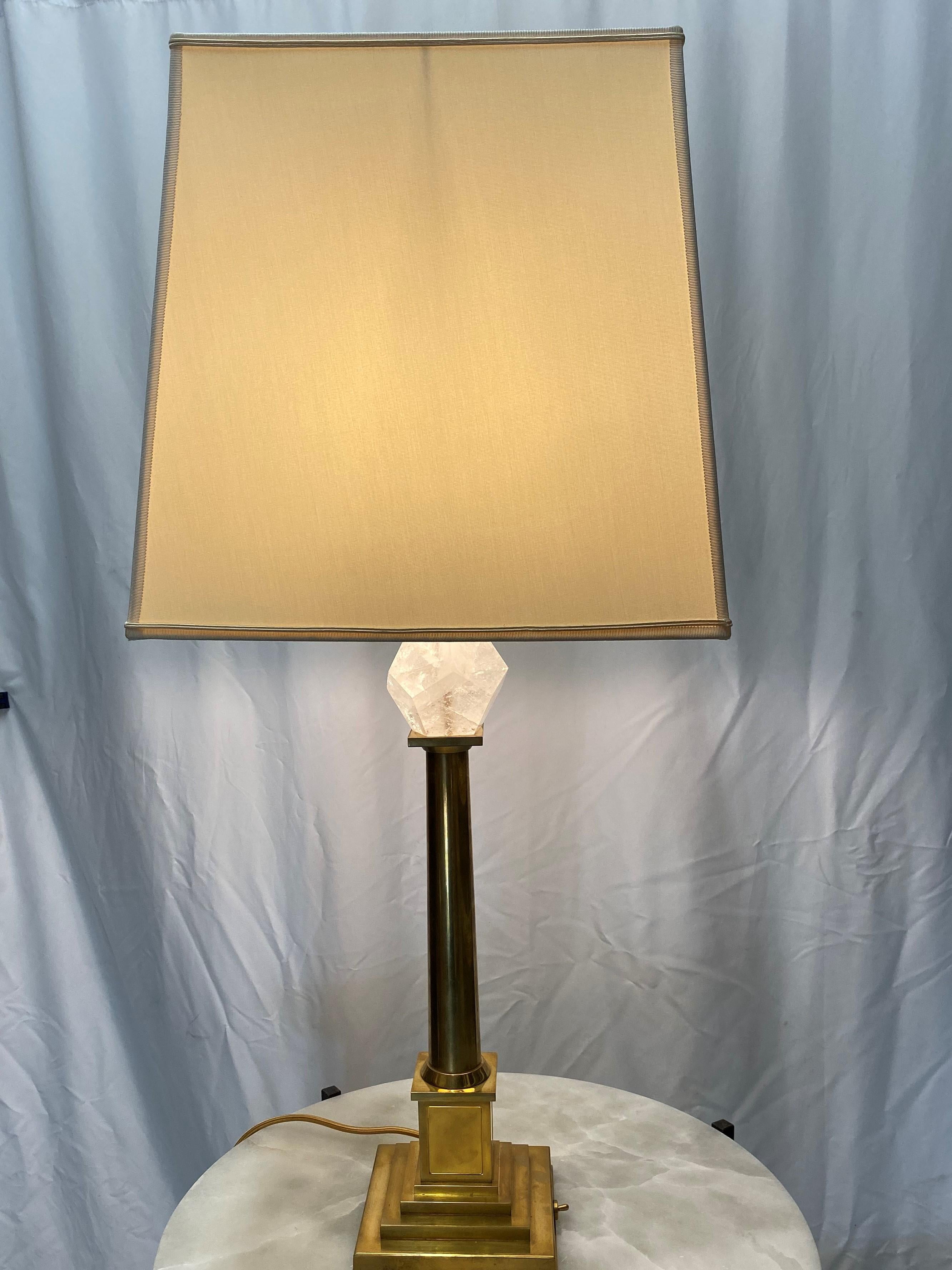 20th Century Certified Maison Bagues Table Lamp Crystal and Brass For Sale