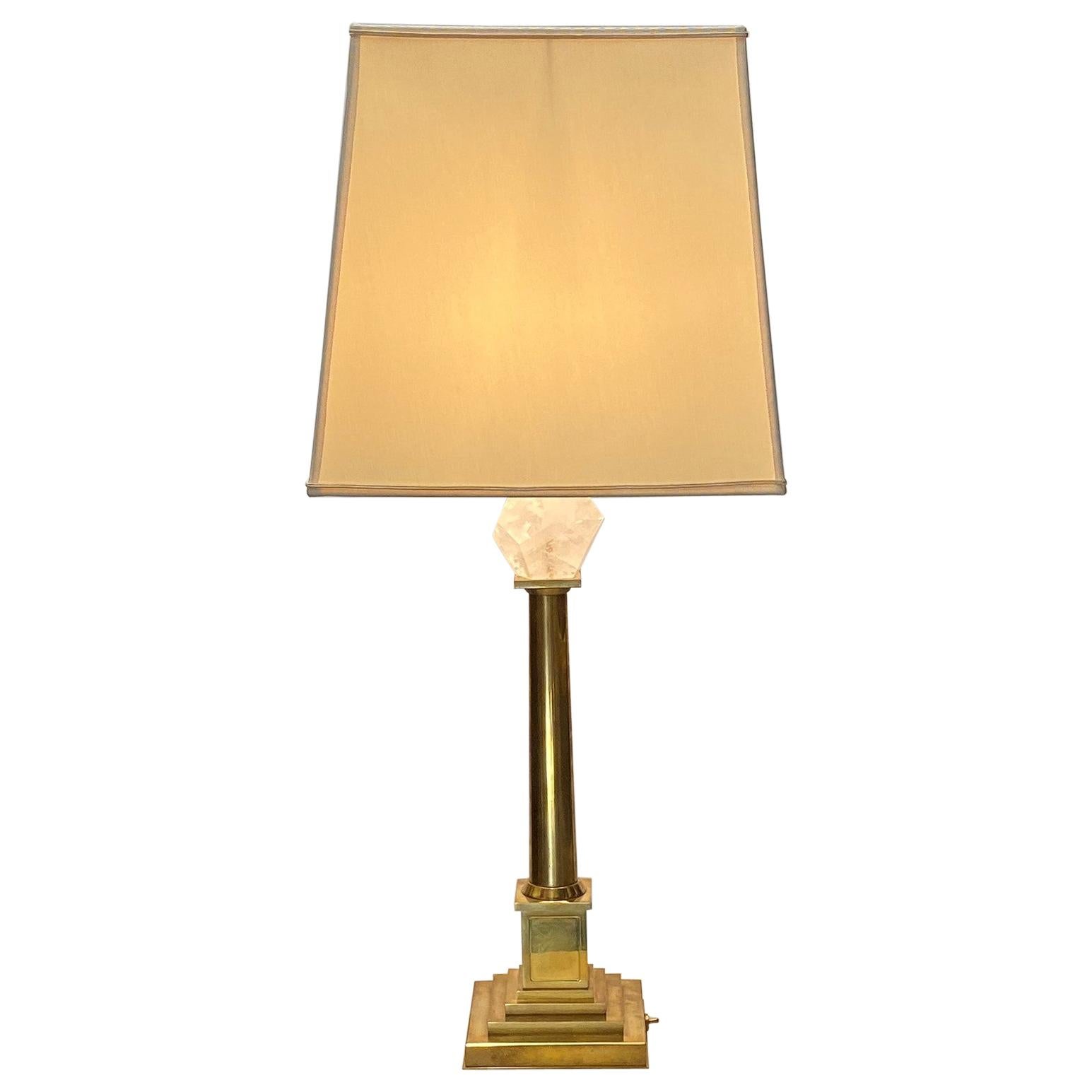 Certified Maison Bagues Table Lamp Crystal and Brass For Sale