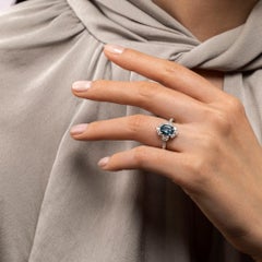 Certified Mark Henry 1.79 Carat Natural Brazilian Alexandrite and Diamond Ring