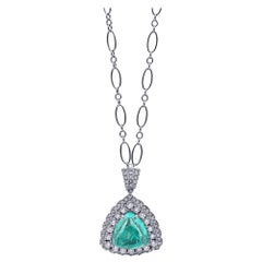 zertifizierter 7,29 Karat Paraiba-Turmalin- und Diamant-Anhänger mit Mark Henry
