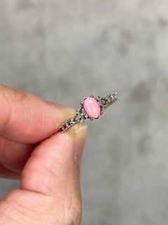 0.86ct Conch Pearl and Diamond Ring in White Gold