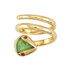 Bague serpent en jade naturelle certifiée Mason-Kay Designer