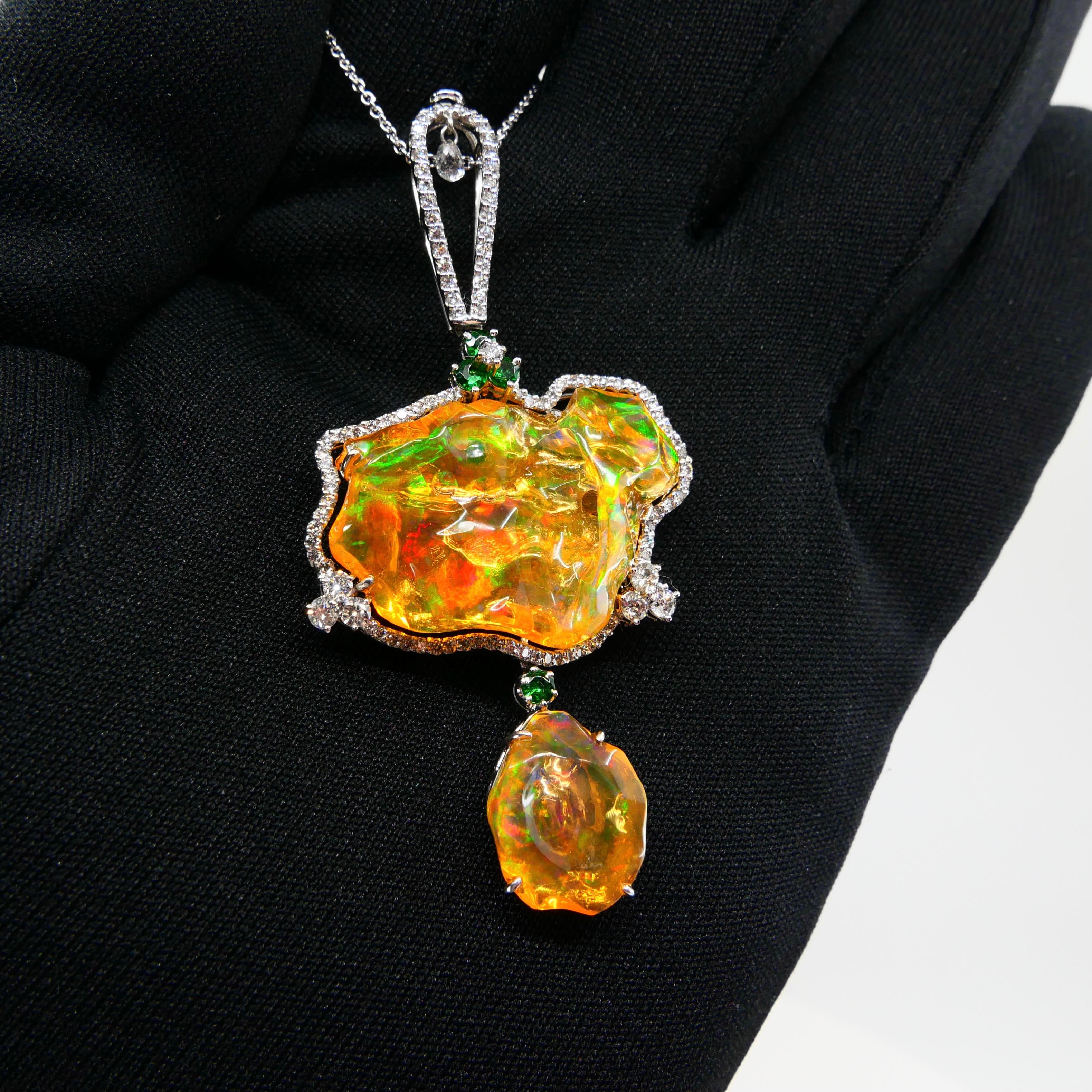 natural fire opal necklace