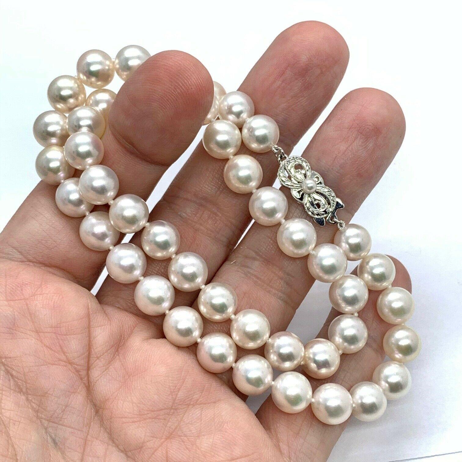 Certified Mikimoto Estate Akoya Pearl Necklace 6