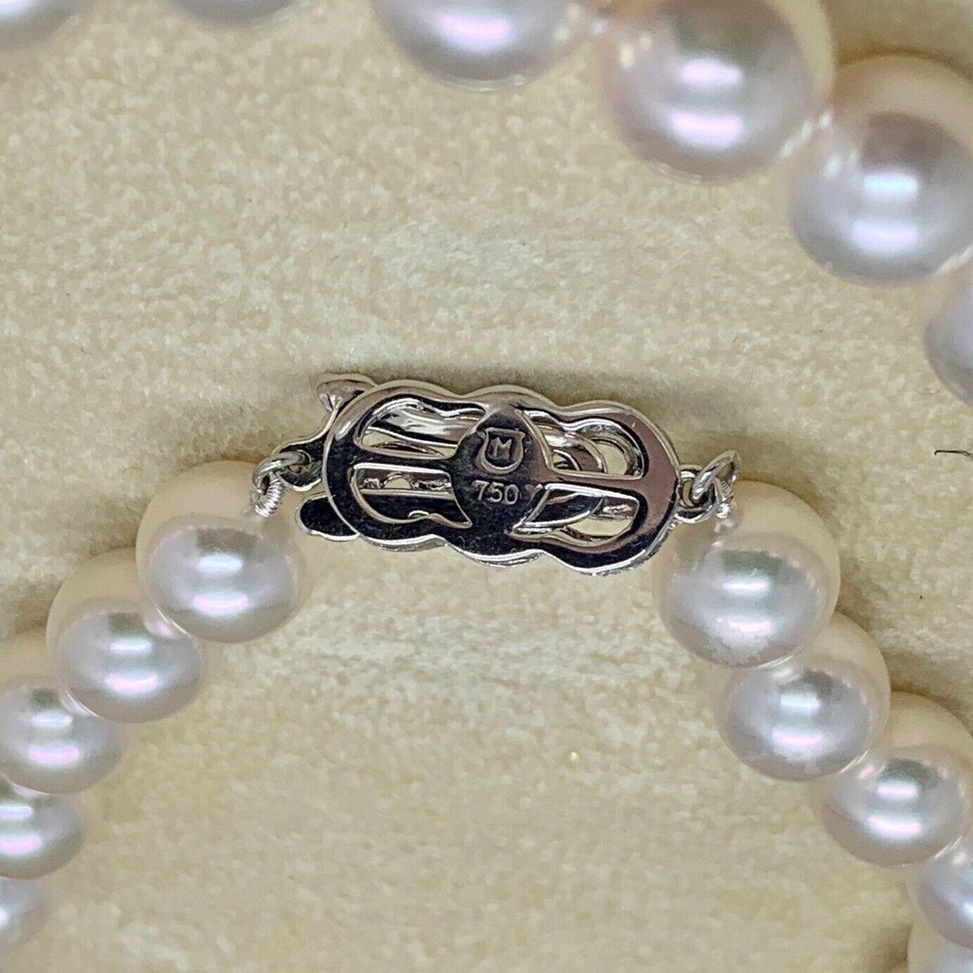 Moderne Collier de perles Akoya certifiées Mikimoto Estate