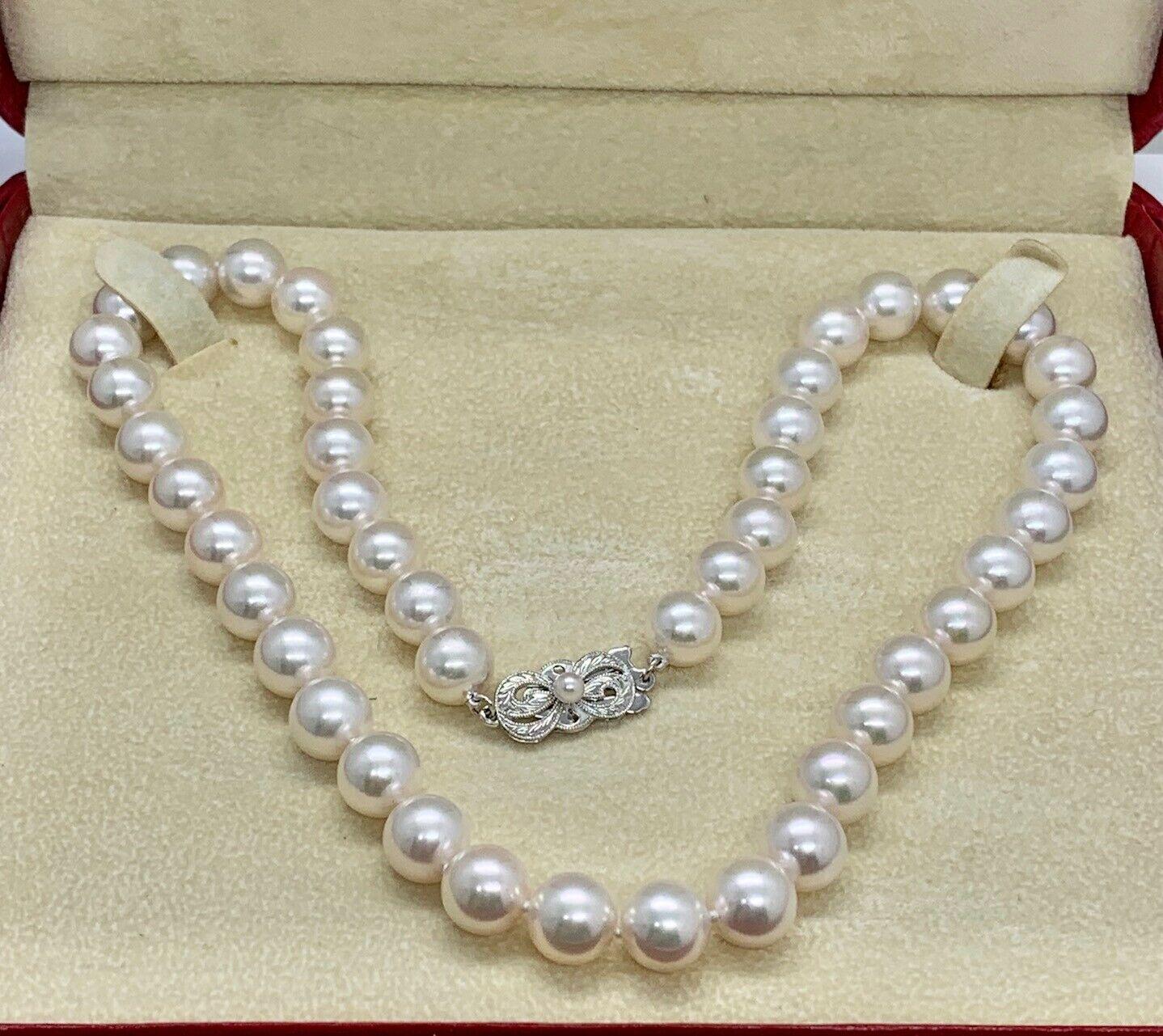 Women's Certified Mikimoto Estate Akoya Pearl Necklace