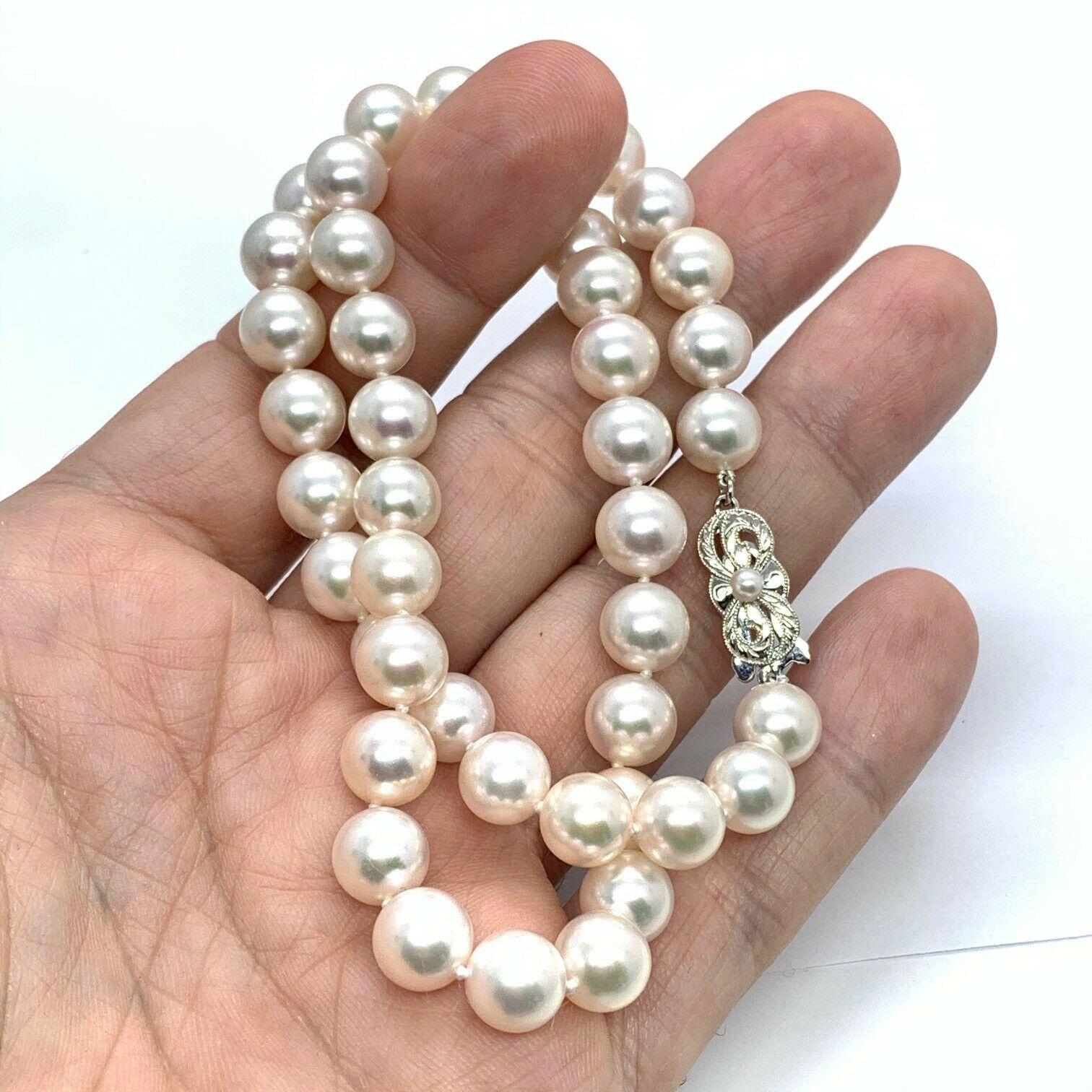 Certified Mikimoto Estate Akoya Pearl Necklace 3