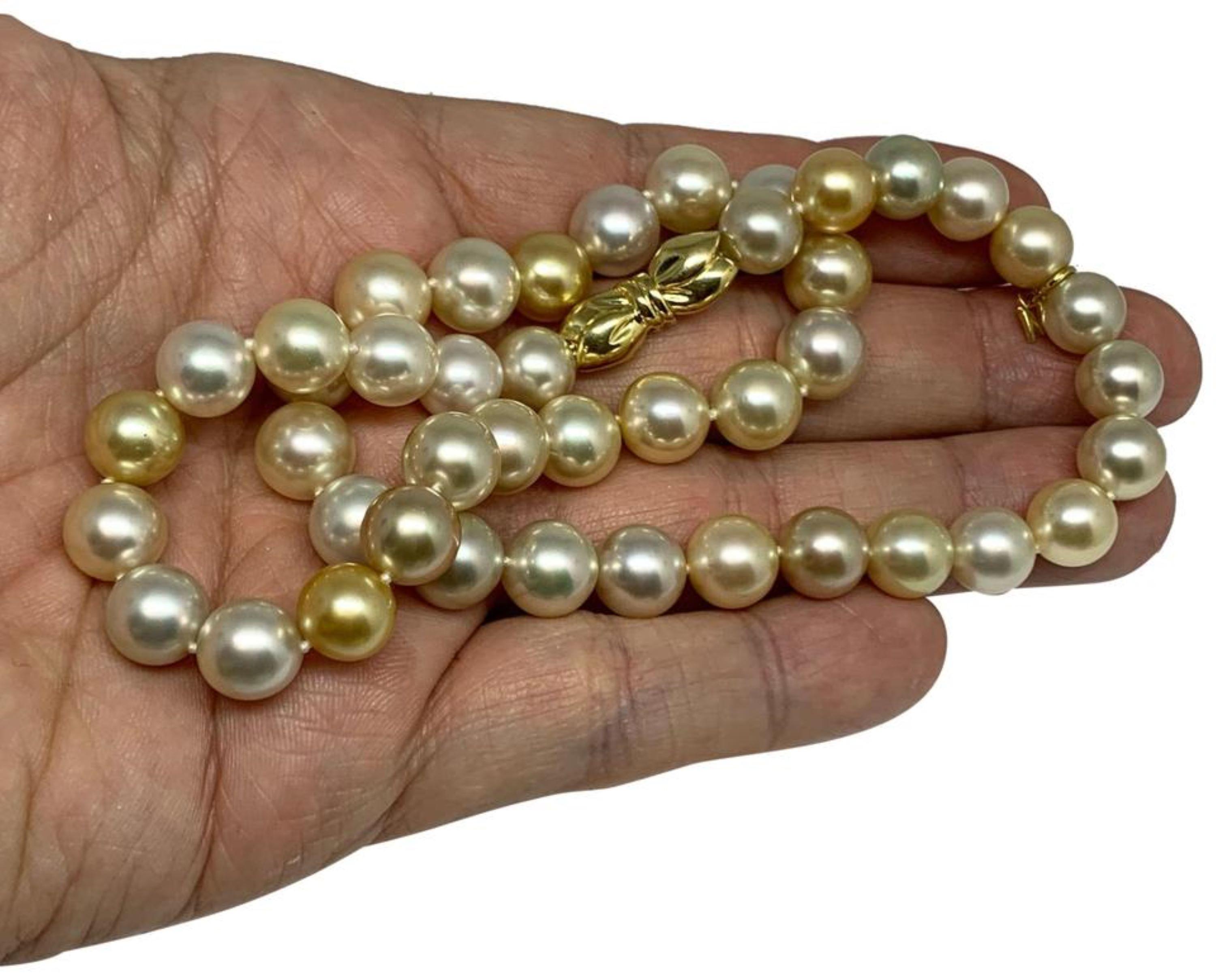 mikimoto golden south sea pearl necklace