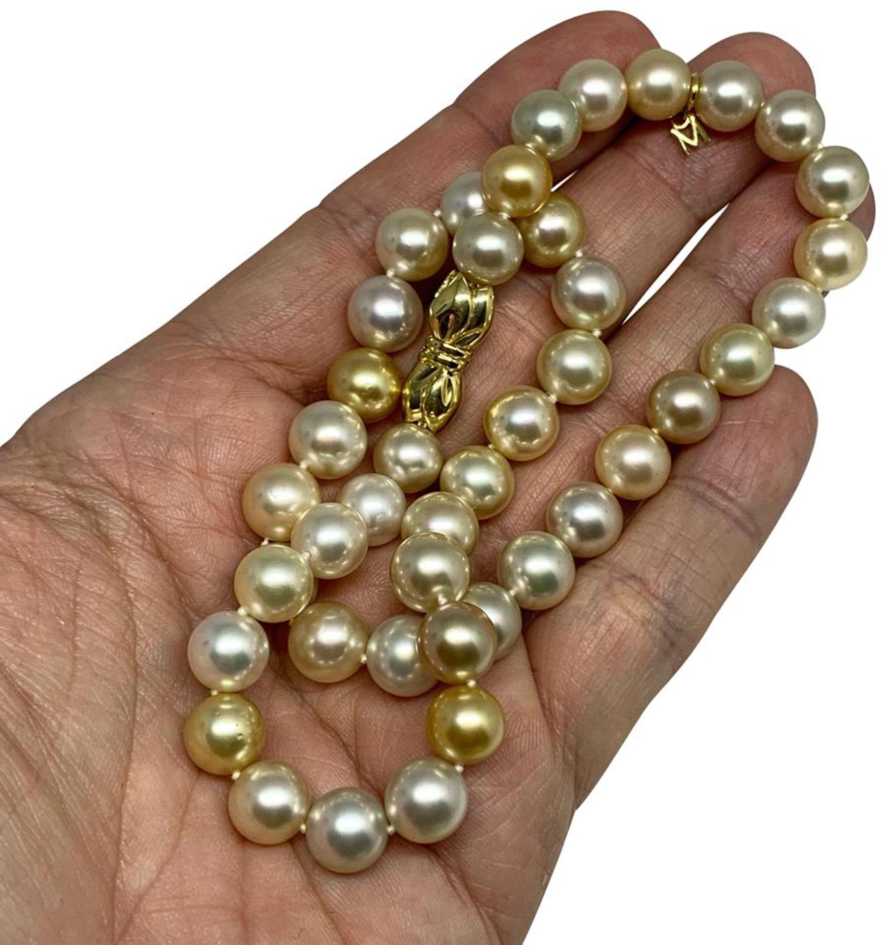 mikimoto golden south sea pearl necklace