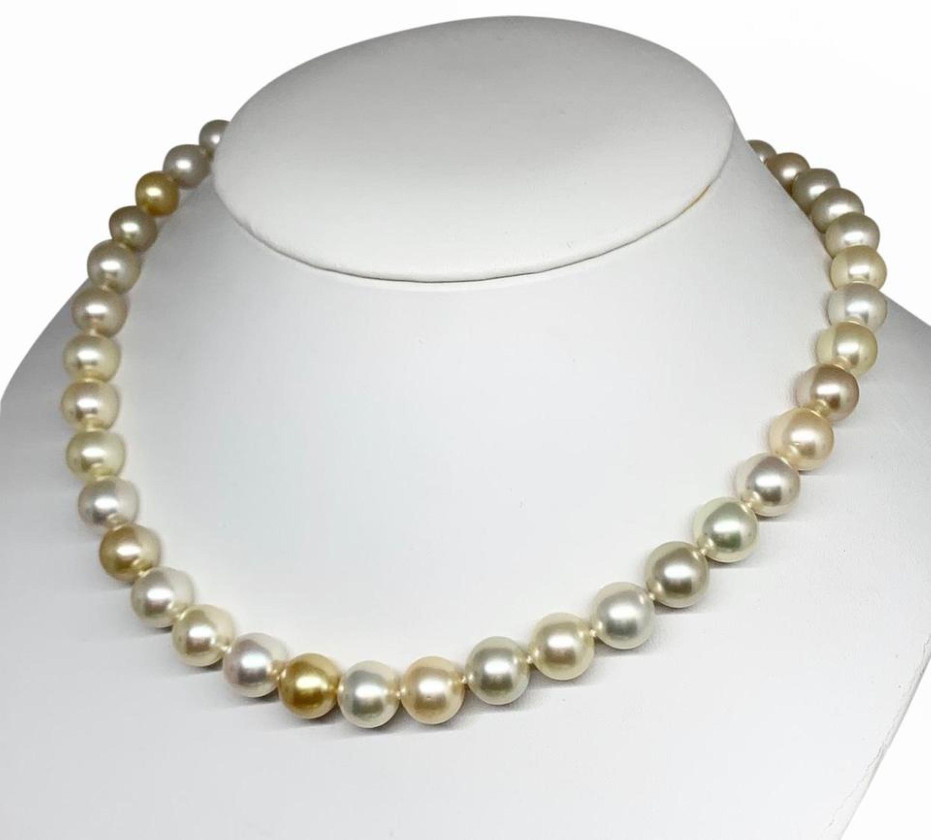 Round Cut Certified Mikimoto Estate South Sea Pearl Necklace