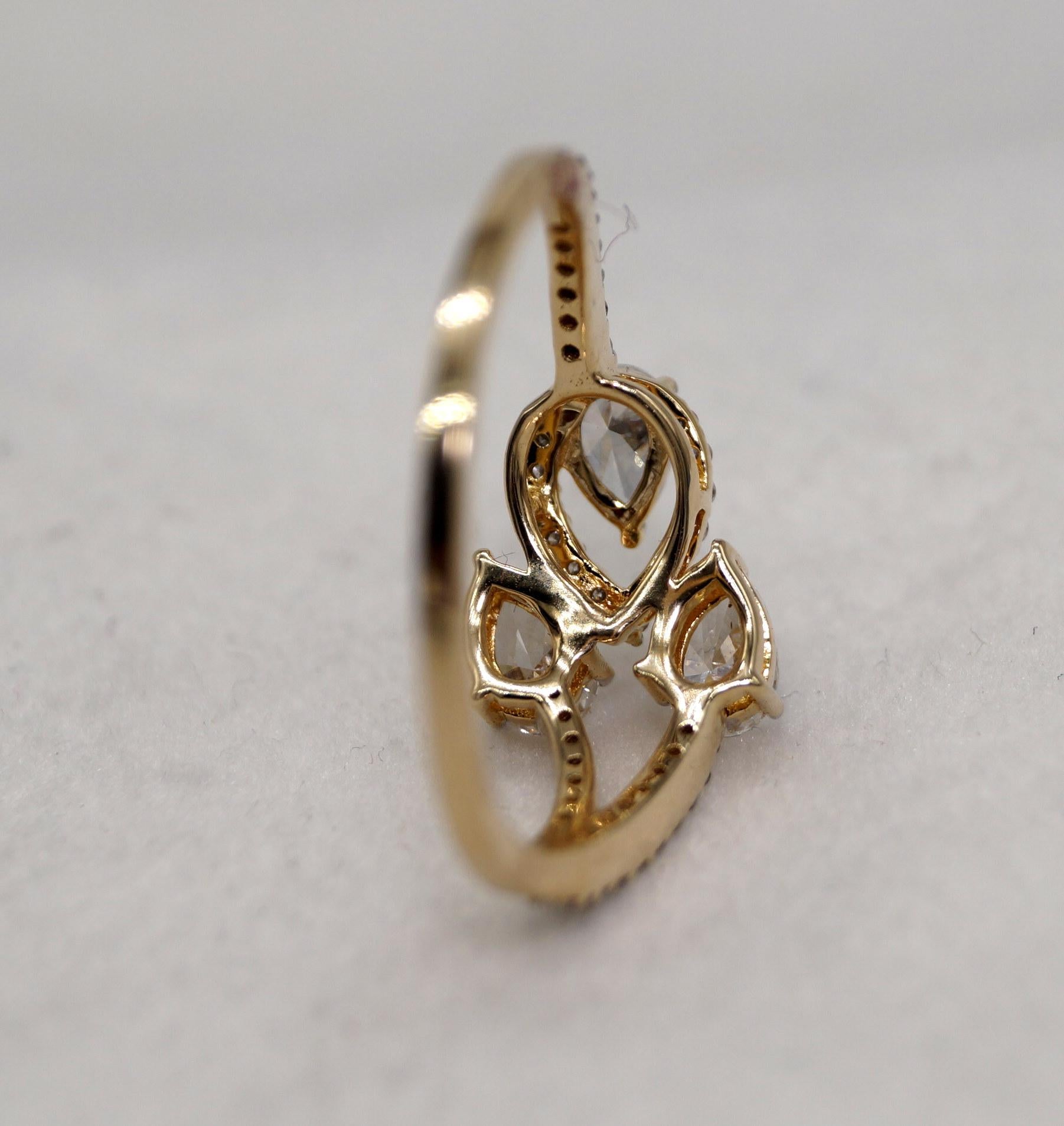 Anello in moissanite certificata in oro 14k Hallmark Anello in oro massiccio certificato in vendita 3