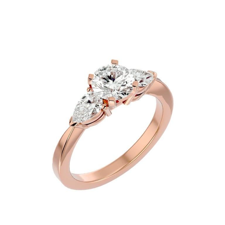 For Sale:  Certified Moissanite Gemstone Rose Gold Plate 925 Silver Ring for Grandma Gift 6