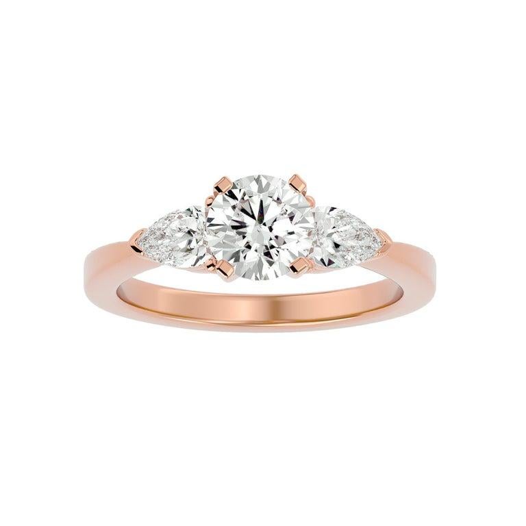 For Sale:  Certified Moissanite Gemstone Rose Gold Plate 925 Silver Ring for Grandma Gift 7