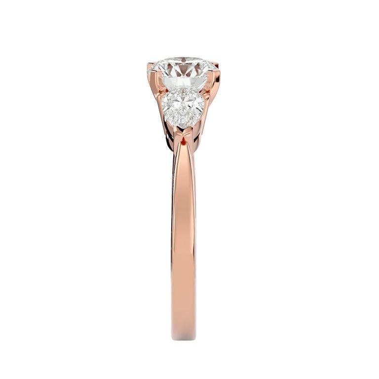 For Sale:  Certified Moissanite Gemstone Rose Gold Plate 925 Silver Ring for Grandma Gift 9