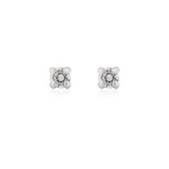 Certified Moissanite Round Cut Stud Earrings in 18k Solid White Gold Jewelry