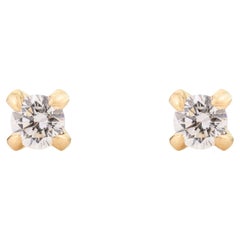Certified Moissanite Solitaire Everyday Stud Earrings in 14k Solid Yellow Gold